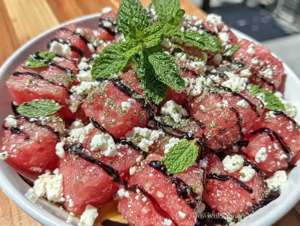 fresh watermelon feta salad - featured image