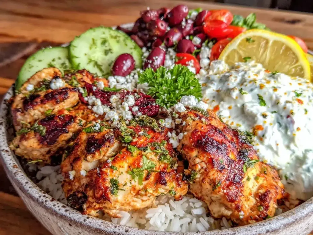 Greek chicken bowls - featured image