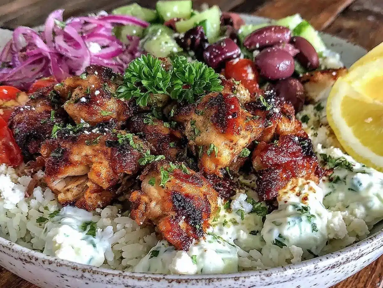 Greek chicken bowls preparation steps