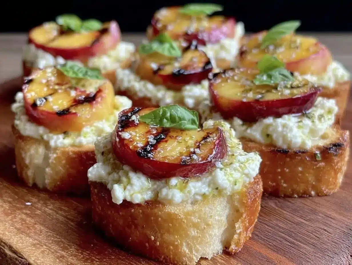 grilled nectarine and burrata crostini preparation steps