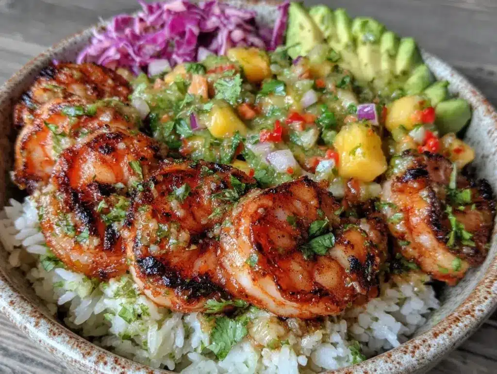 grilled shrimp taco bowl - featured image