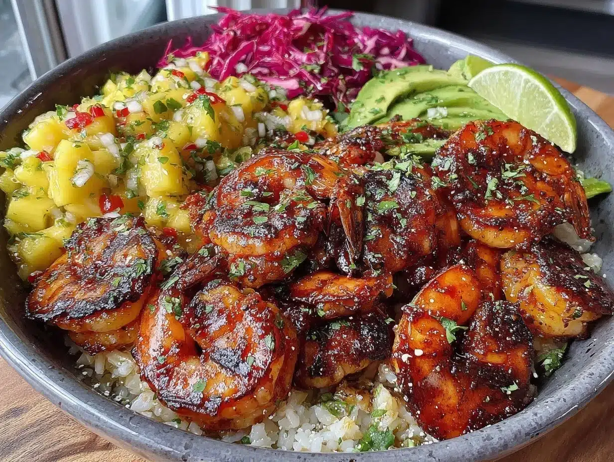 grilled shrimp taco bowl preparation steps