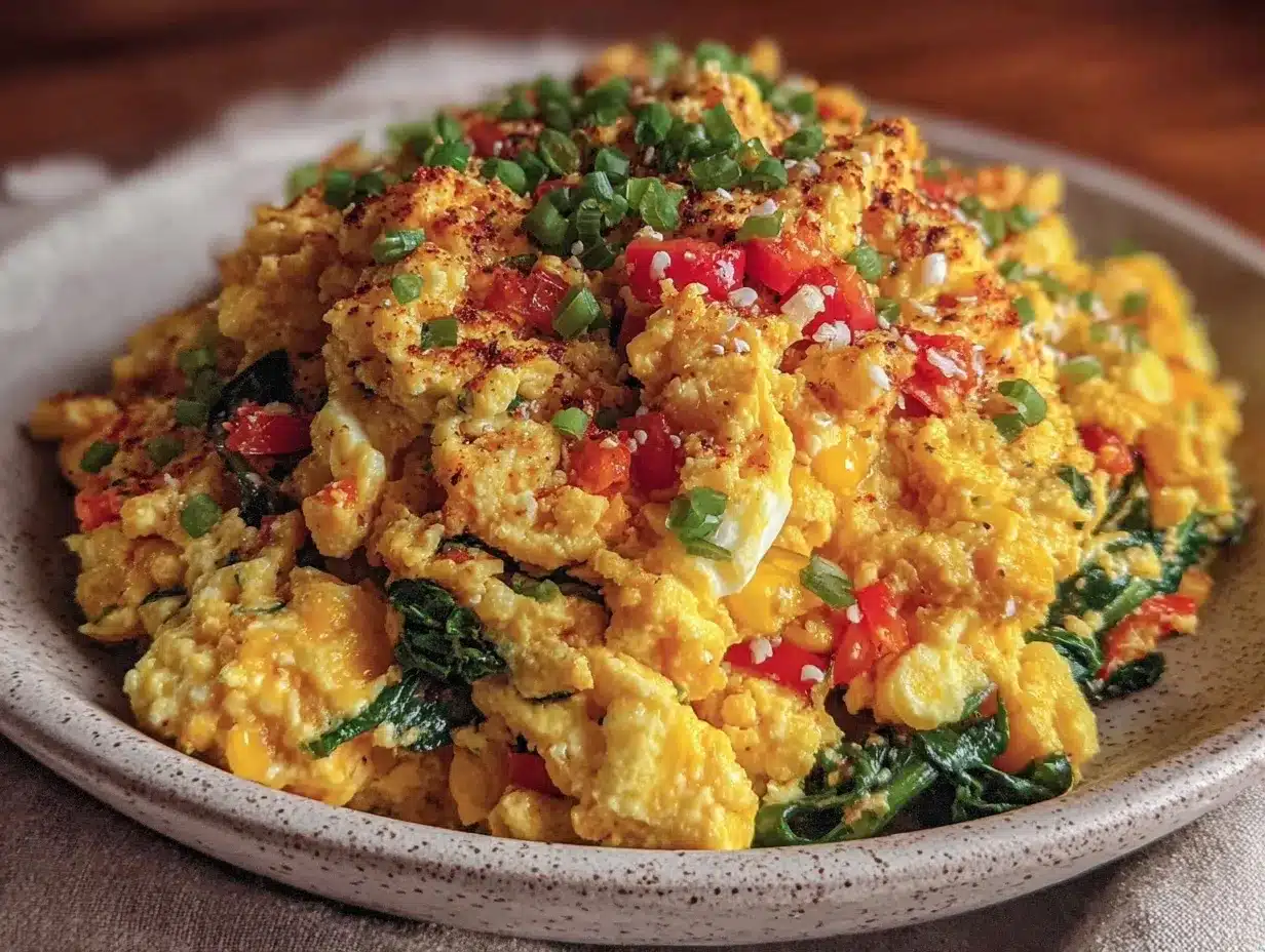 high-protein egg white veggie scramble preparation steps