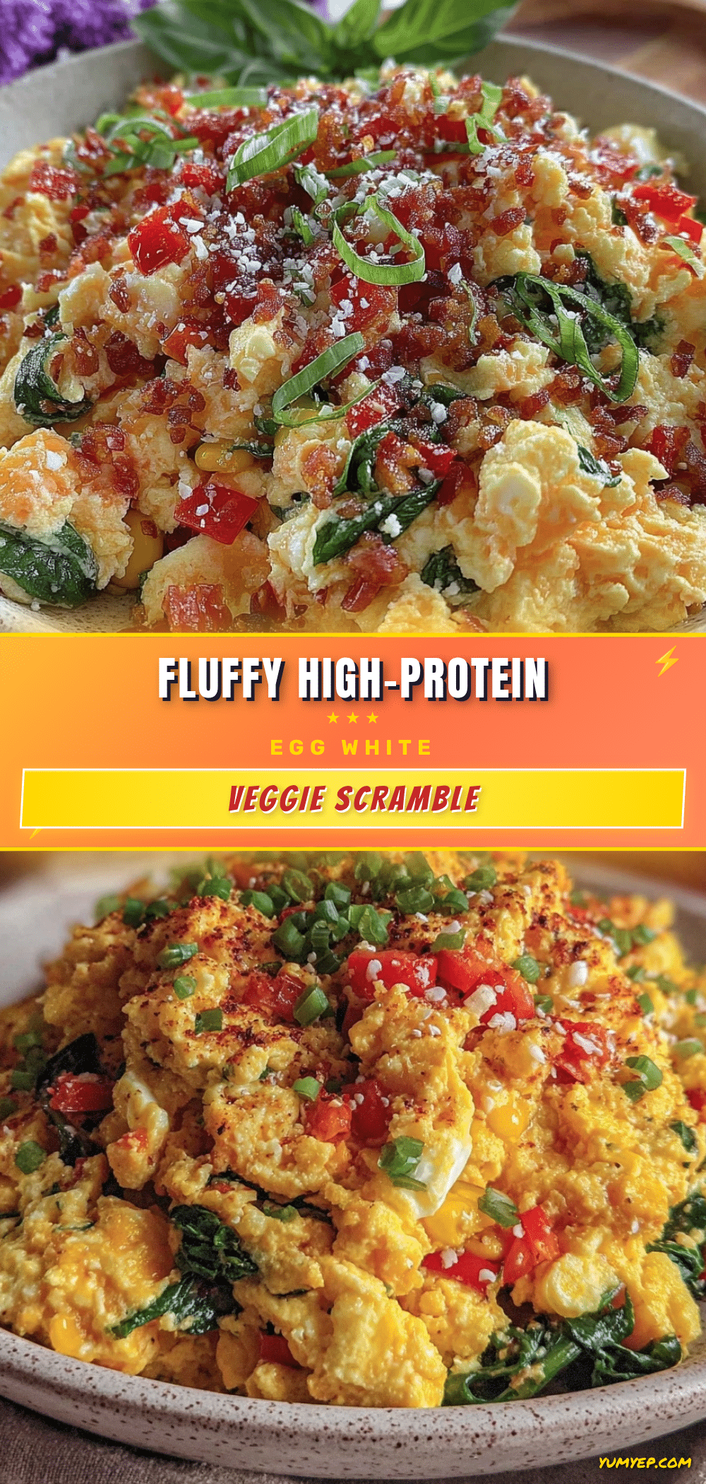 high-protein egg white veggie scramble recipe