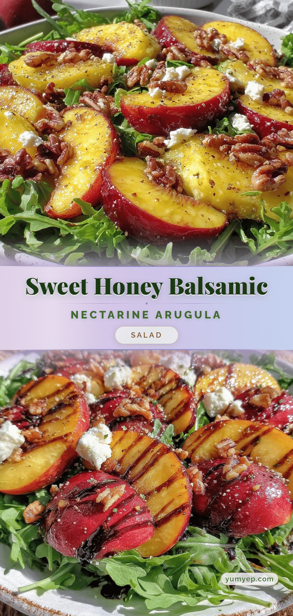 honey balsamic nectarine arugula salad recipe