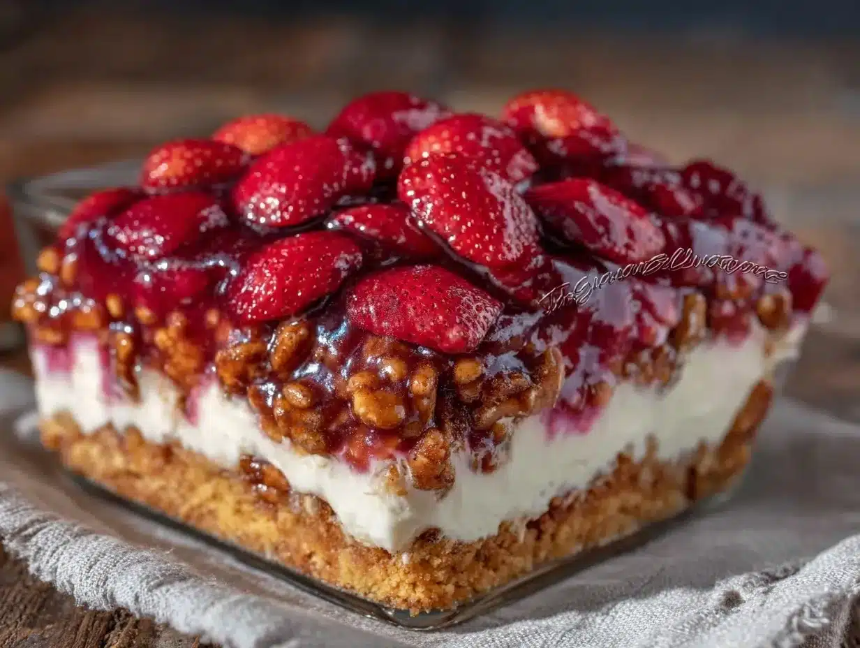 no bake strawberry pretzel salad preparation steps