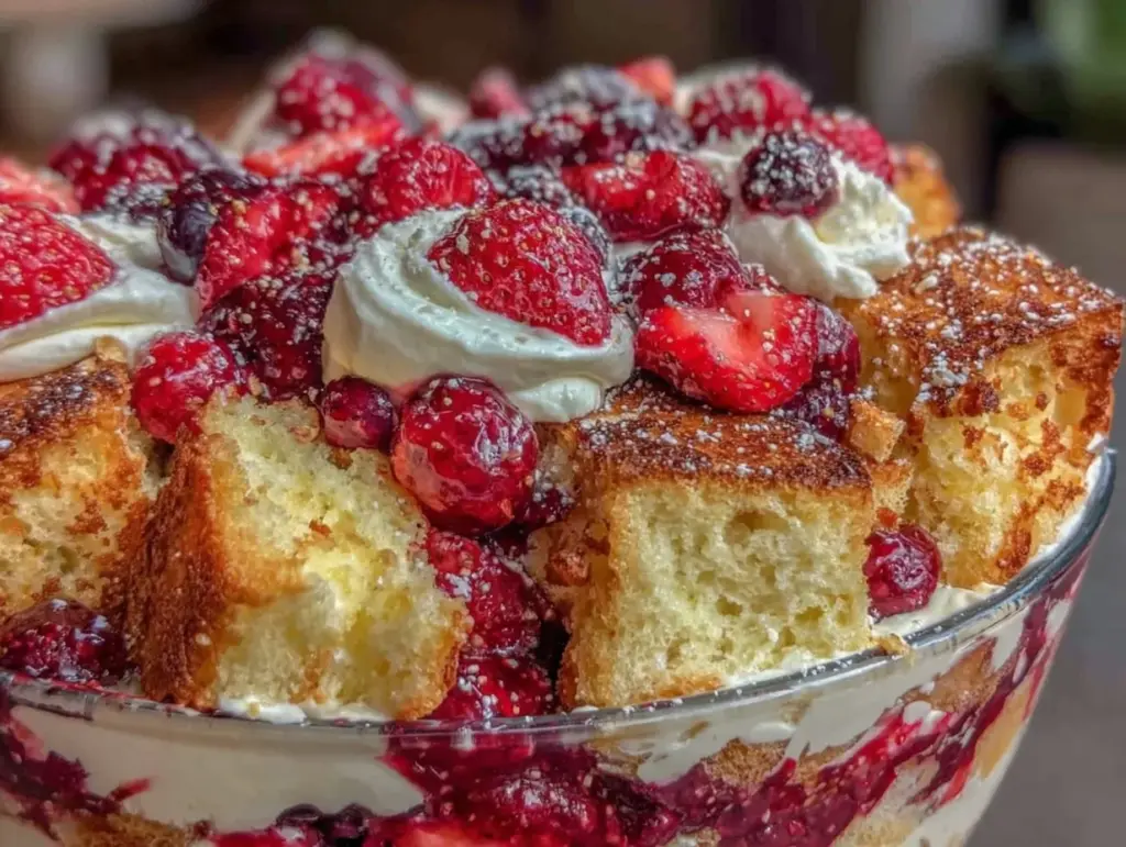 patriotic angel food berry trifle - featured image