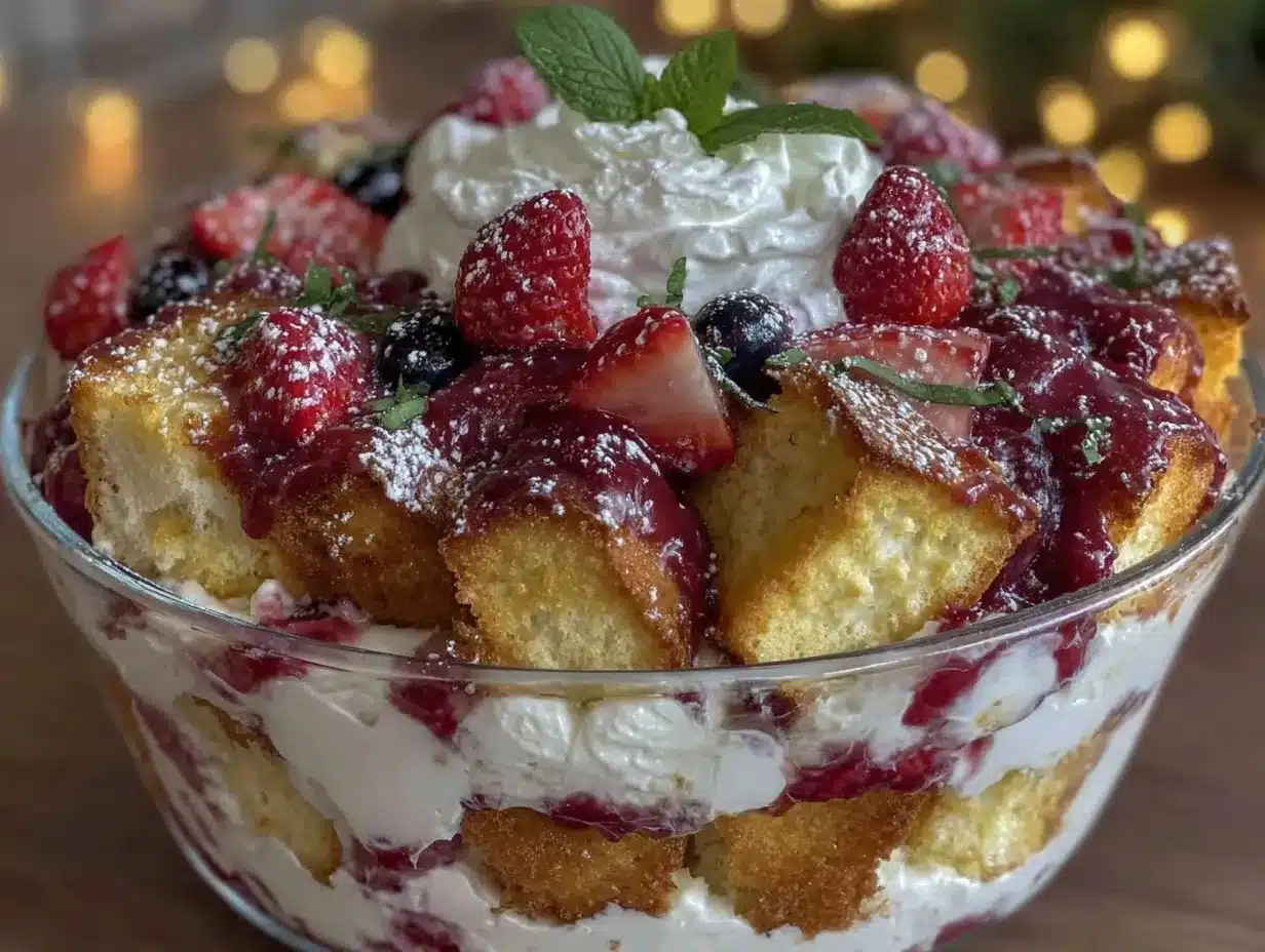 patriotic angel food berry trifle preparation steps