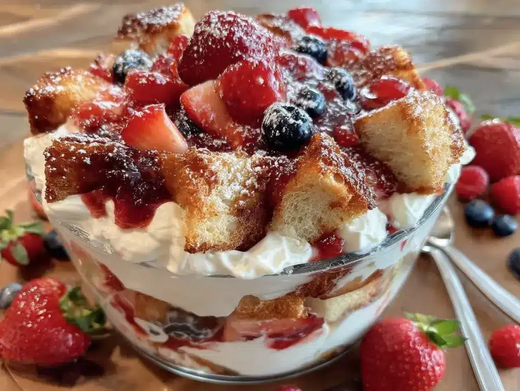 patriotic berry trifle - featured image