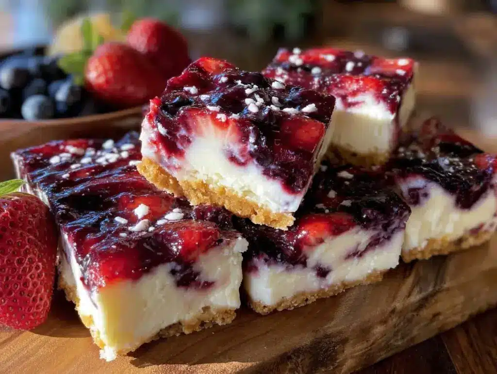patriotic cheesecake bars - featured image