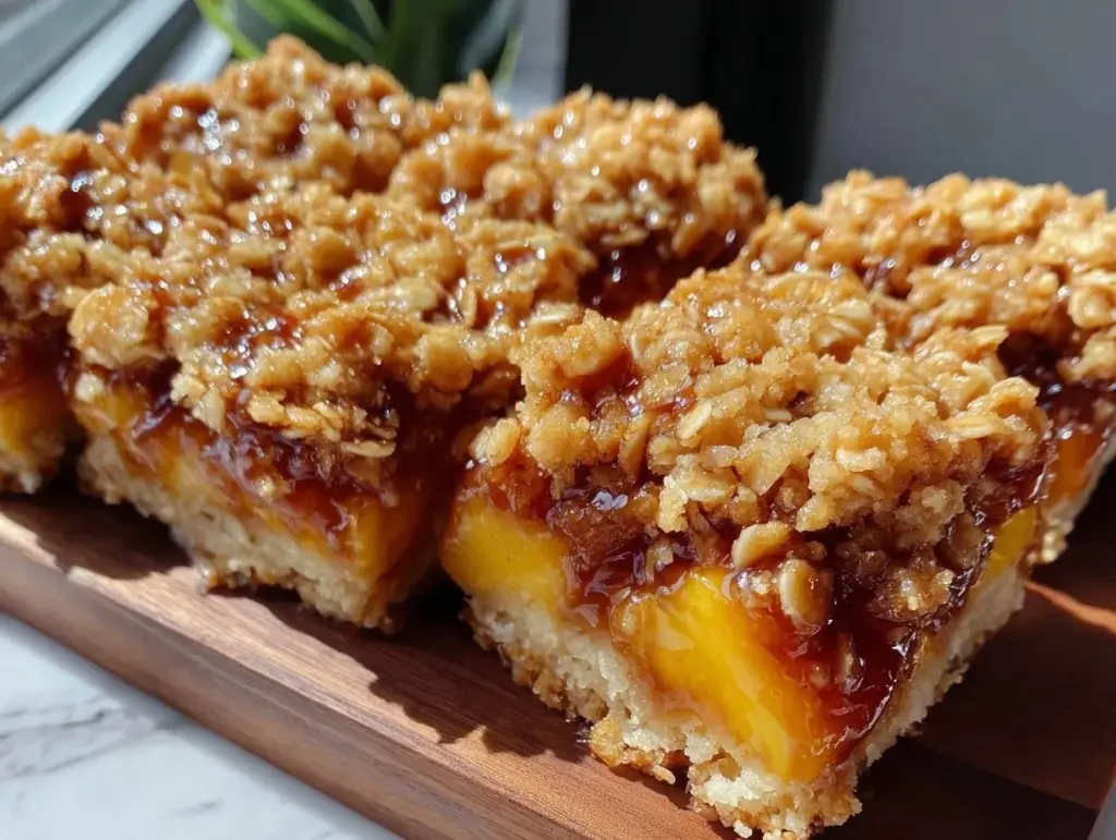 perfect peach crisp bars - featured image