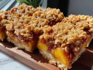 perfect peach crisp bars - featured image