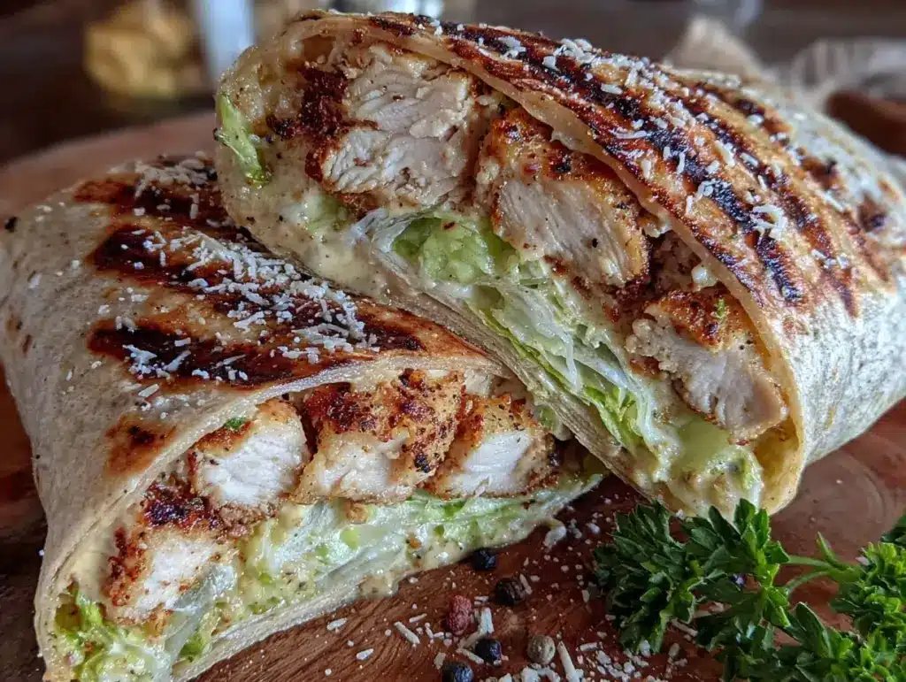 quick grilled chicken caesar wraps - featured image
