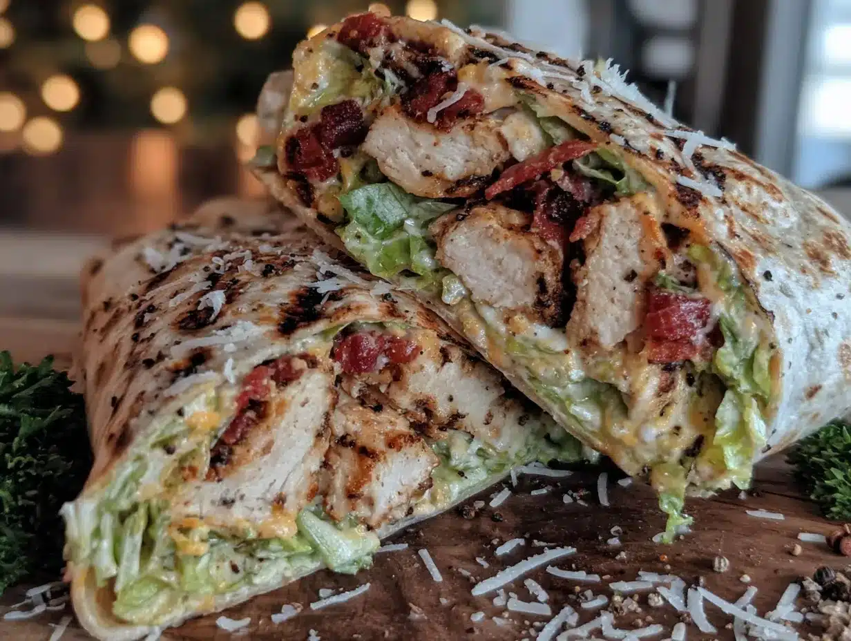 quick grilled chicken caesar wraps preparation steps