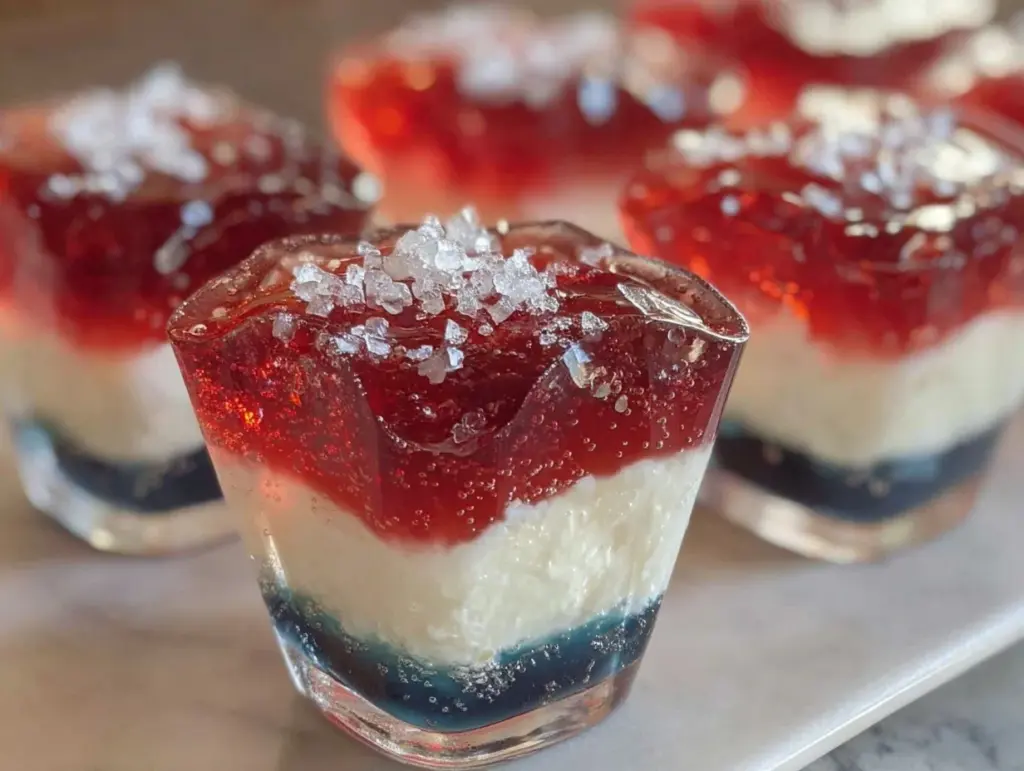 red white and blue jello shots - featured image
