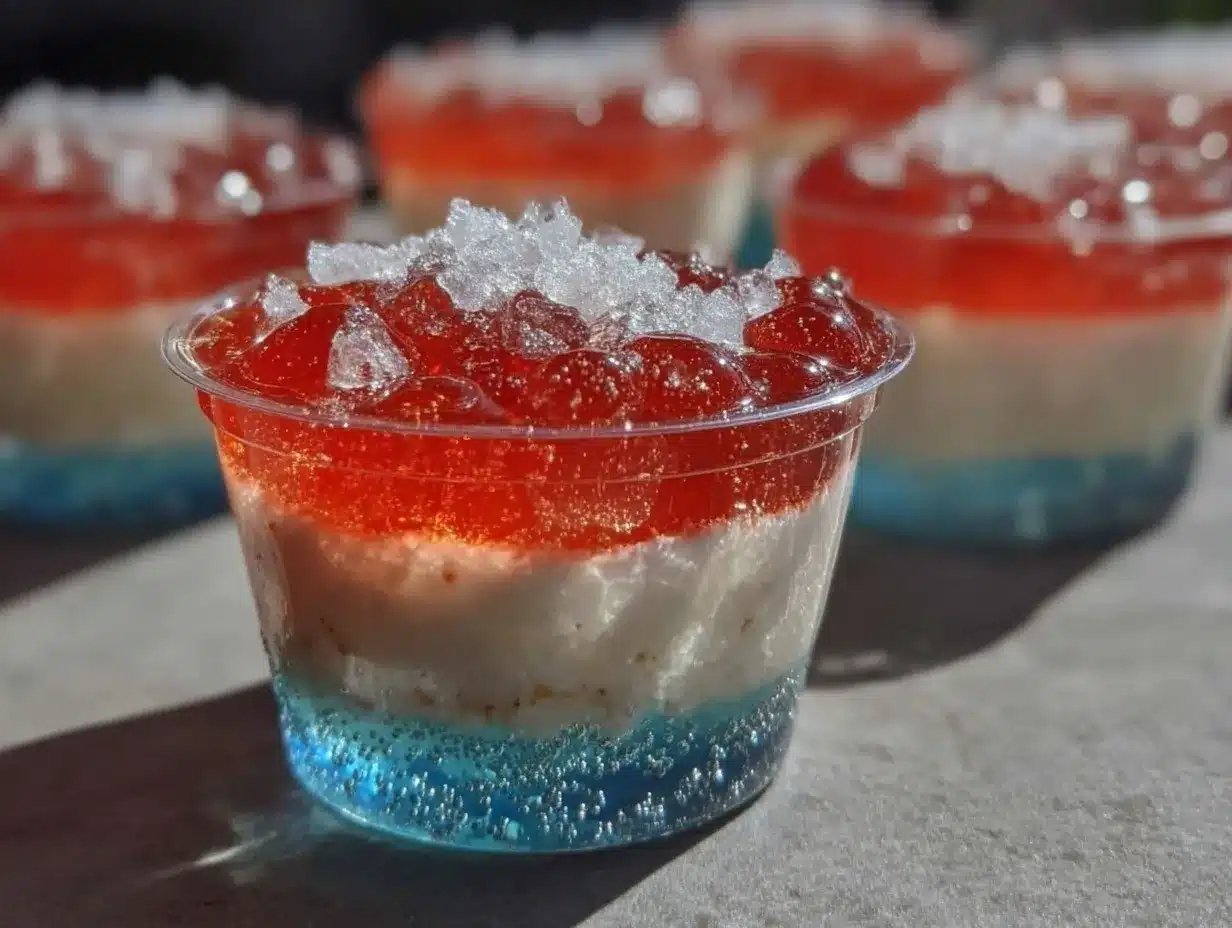 red white and blue jello shots preparation steps