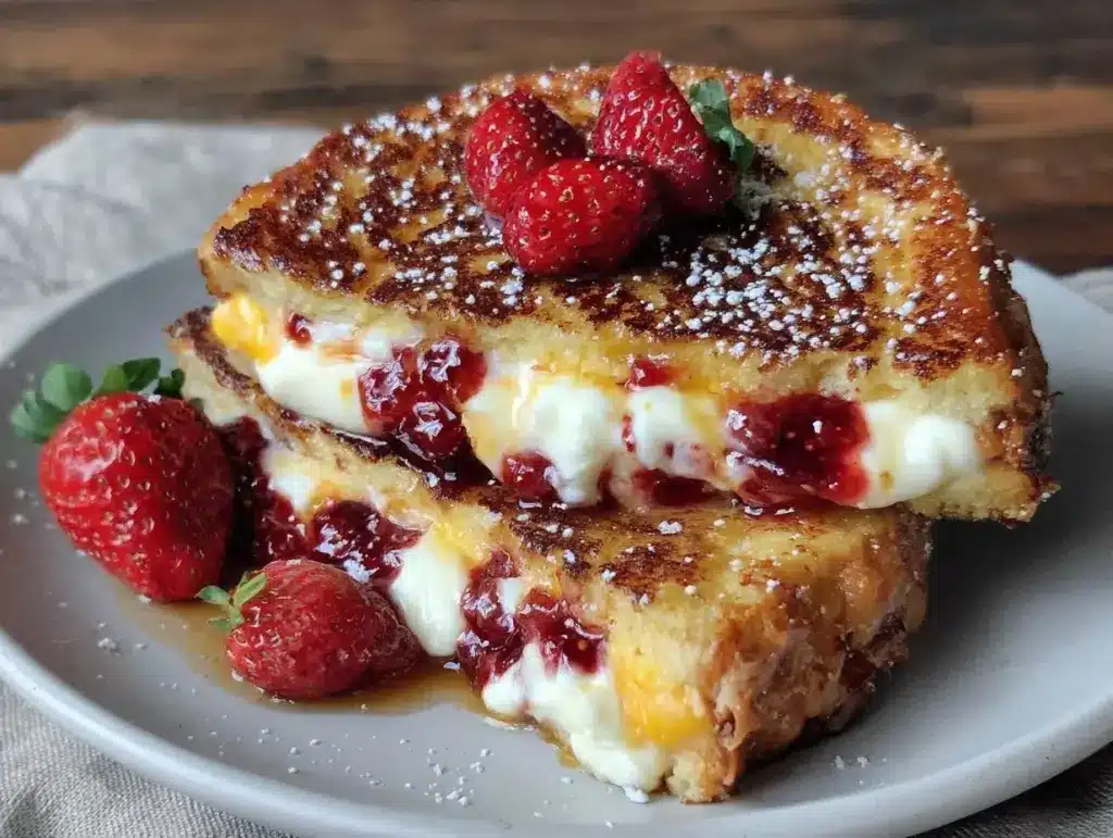 strawberry cream cheese stuffed french toast - featured image
