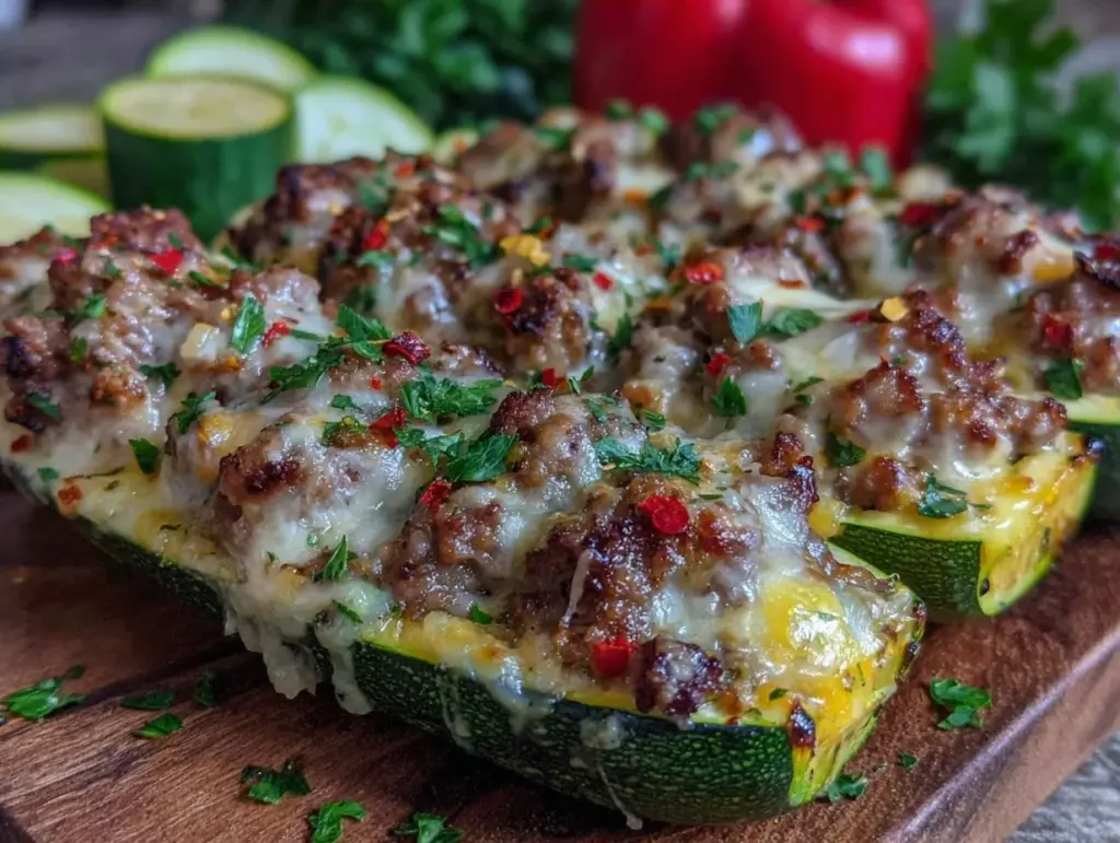 stuffed zucchini boats - featured image