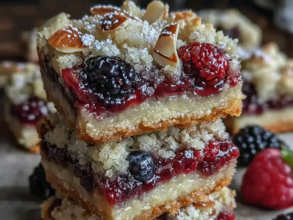 triple berry crumble bars - featured image