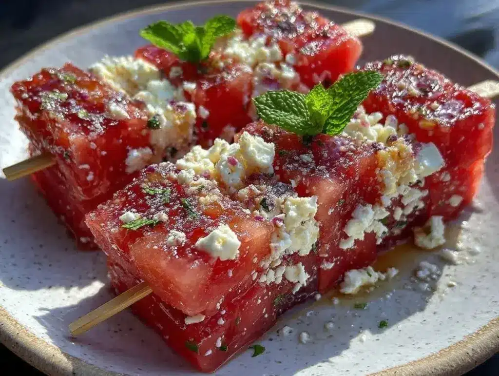 watermelon feta mint skewers - featured image