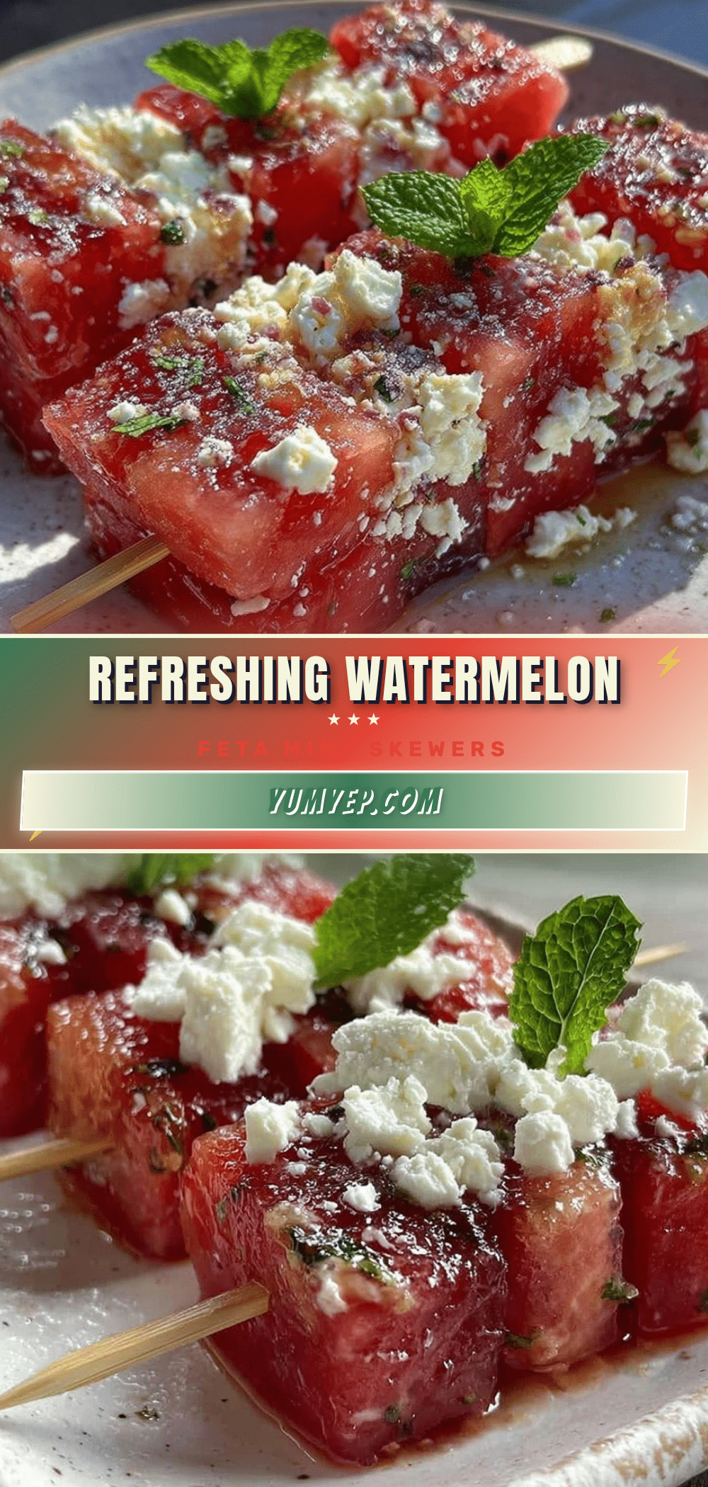 watermelon feta mint skewers recipe