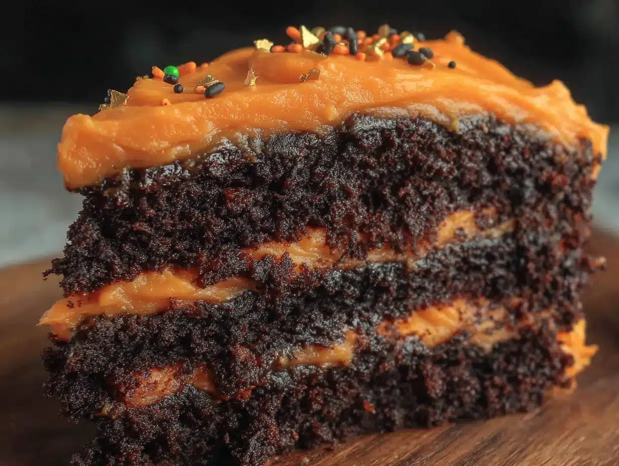 black velvet halloween layer cake preparation steps