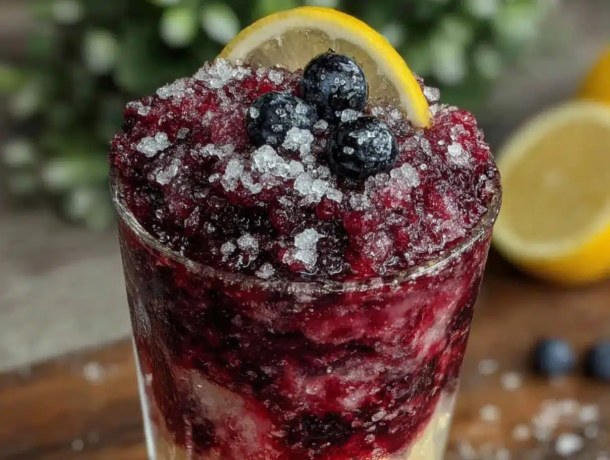 blueberry lemonade slushie preparation steps
