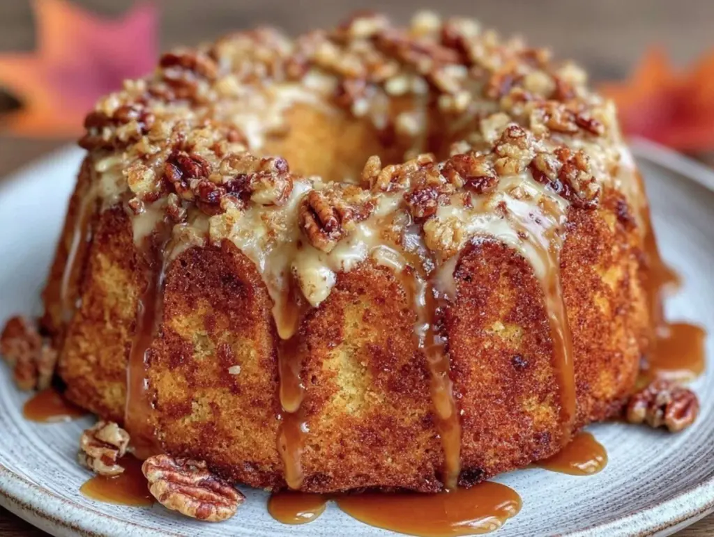brown butter apple cider donut cake - featured image