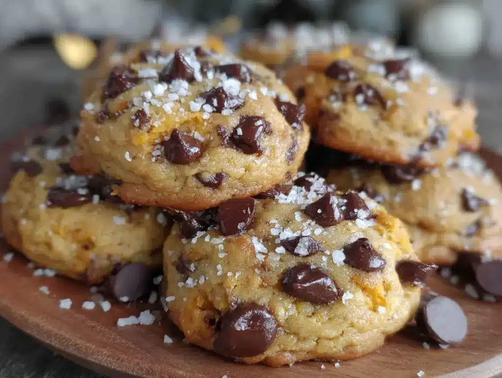 brown butter pumpkin chocolate chip cookies - featured image