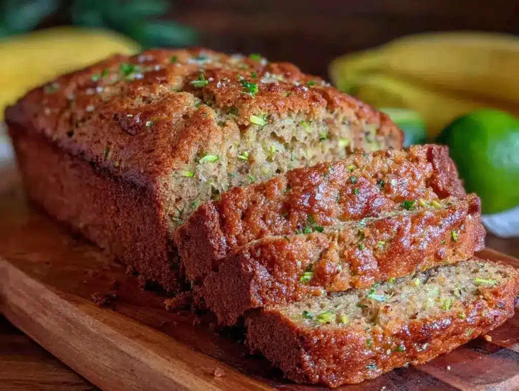 brown butter zucchini banana bread - featured image