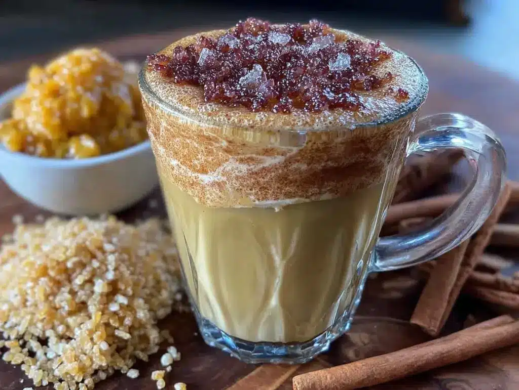brown sugar cinnamon oat milk latte - featured image