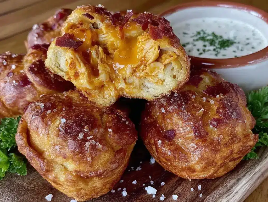 buffalo chicken stuffed pretzel bites - featured image