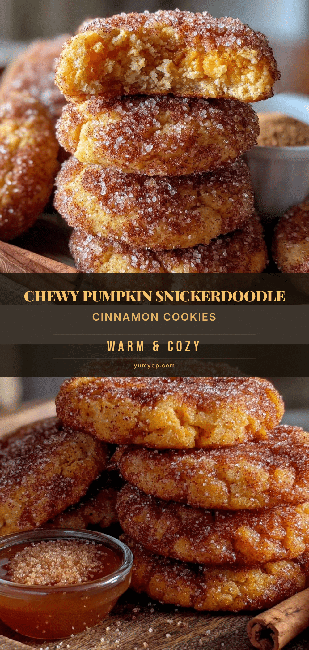 chewy pumpkin snickerdoodle cookies recipe