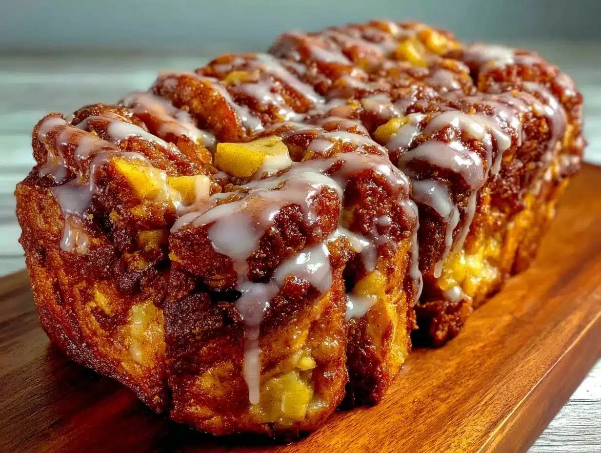 cozy apple fritter pull-apart bread preparation steps