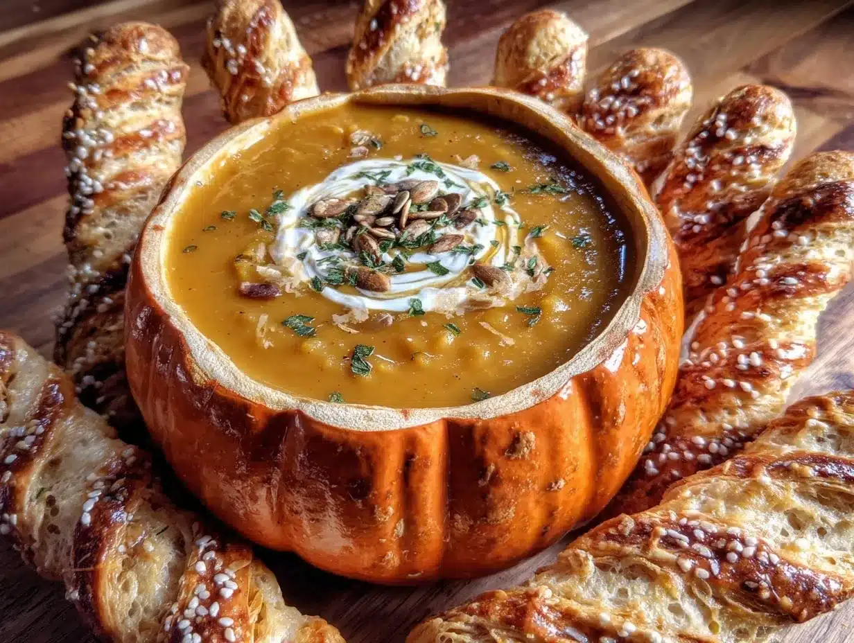 cozy pumpkin cauldron soup preparation steps