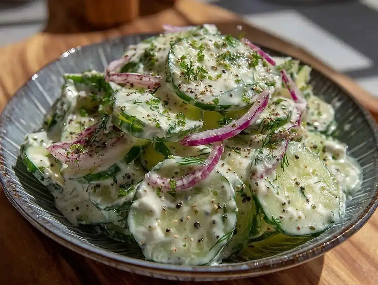 creamy cucumber dill salad preparation steps