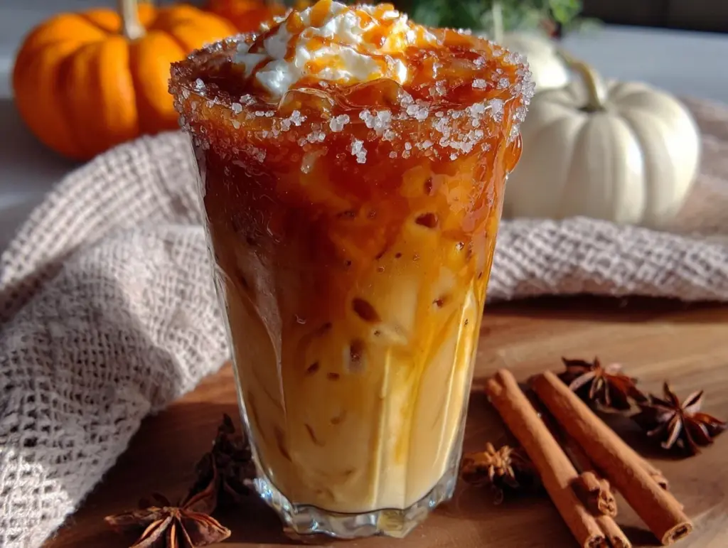 creamy iced pumpkin chai latte - featured image