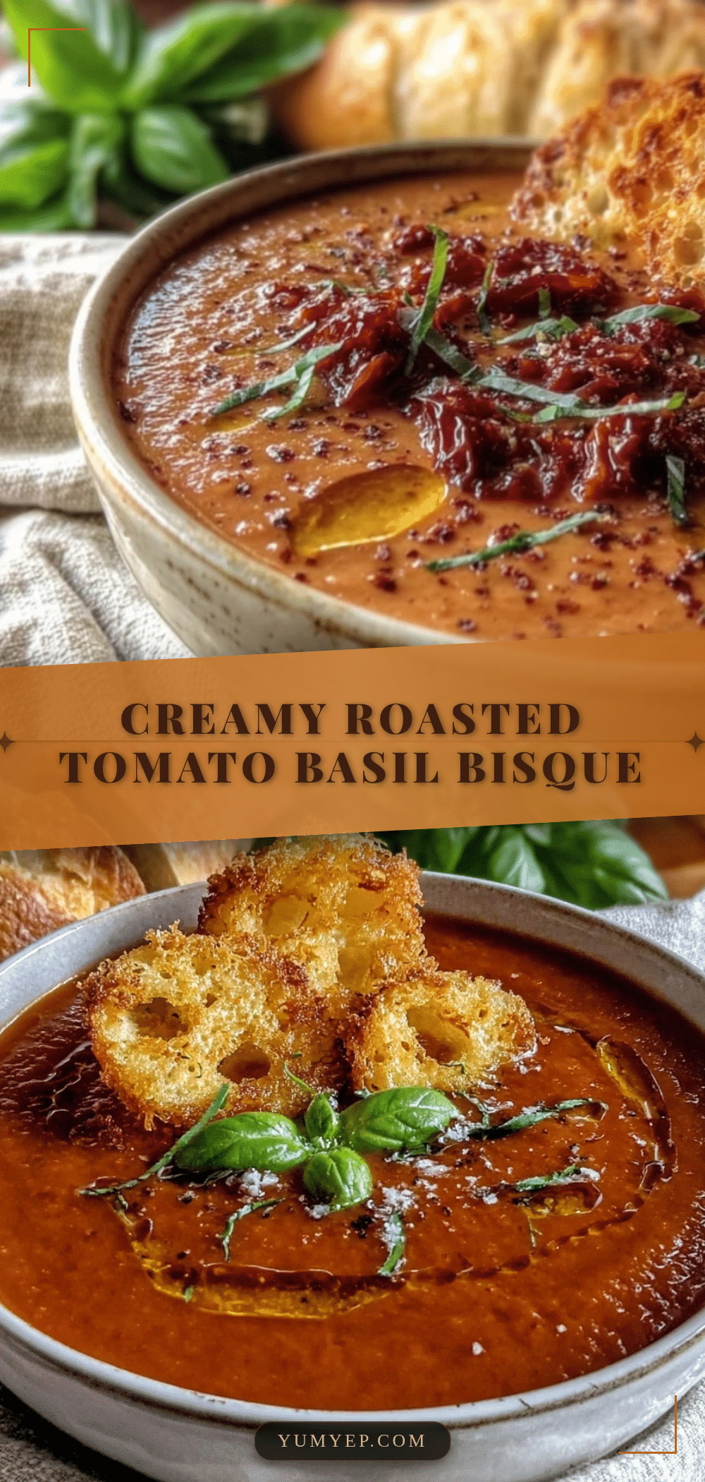 creamy roasted tomato basil bisque recipe