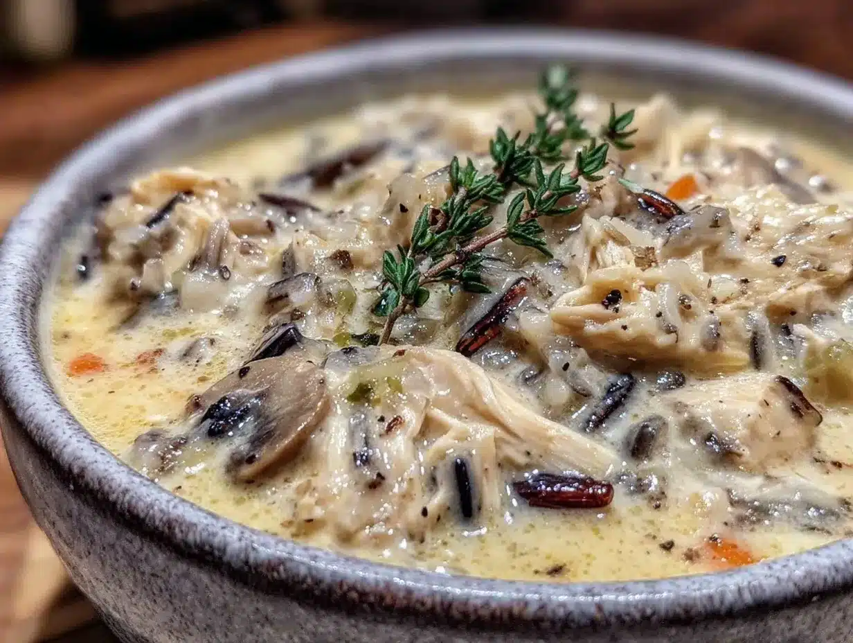 creamy slow cooker chicken and wild rice soup preparation steps