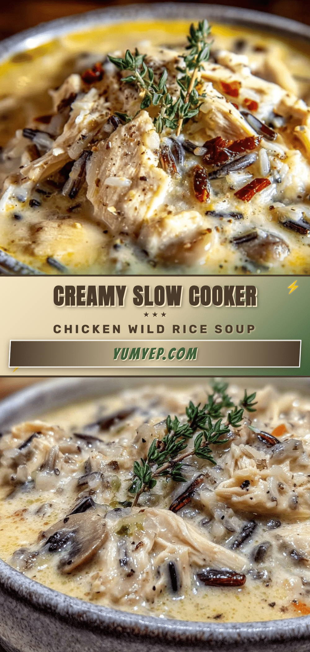 creamy slow cooker chicken and wild rice soup recipe