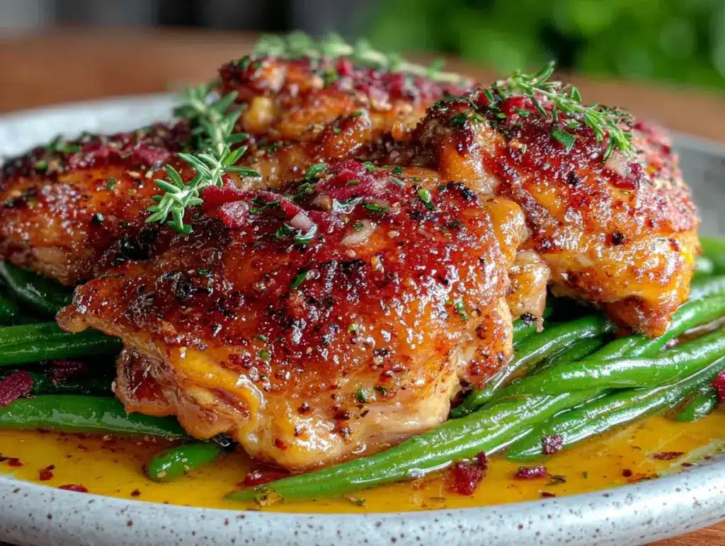 crispy garlic butter chicken thighs - featured image