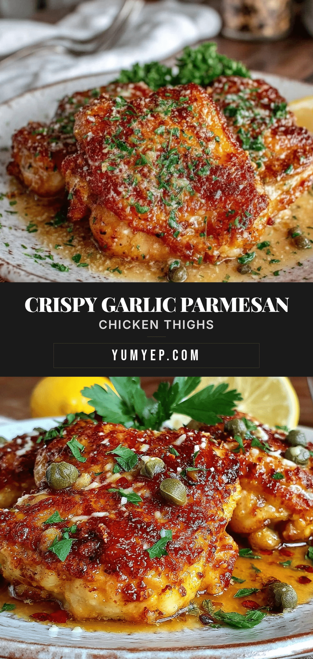 crispy garlic parmesan chicken thighs recipe