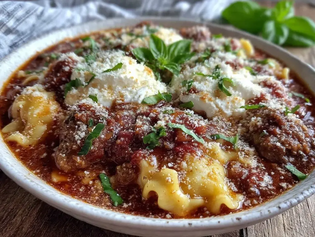 crockpot lasagna soup - featured image