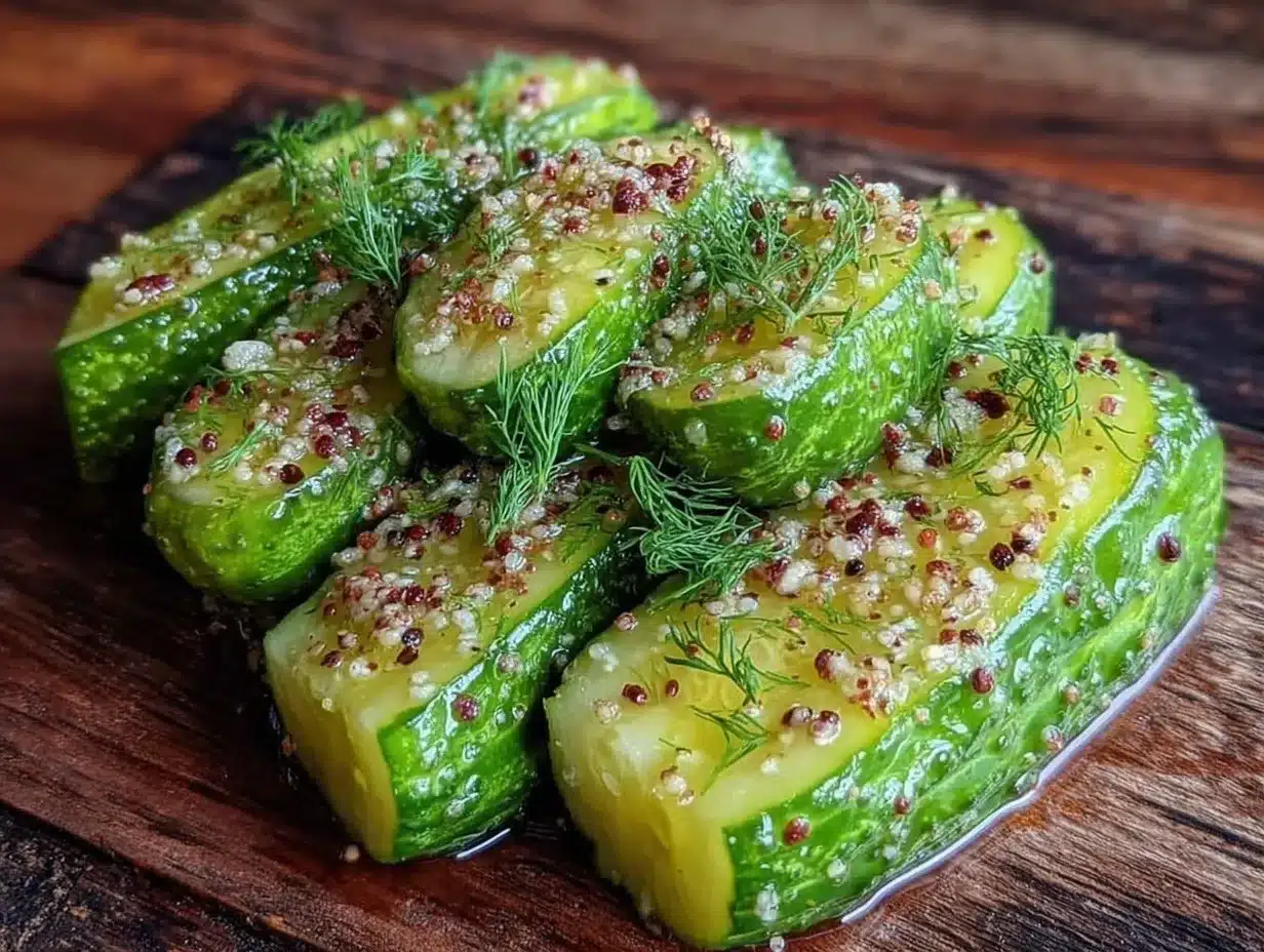crunchy garlic dill refrigerator pickles preparation steps