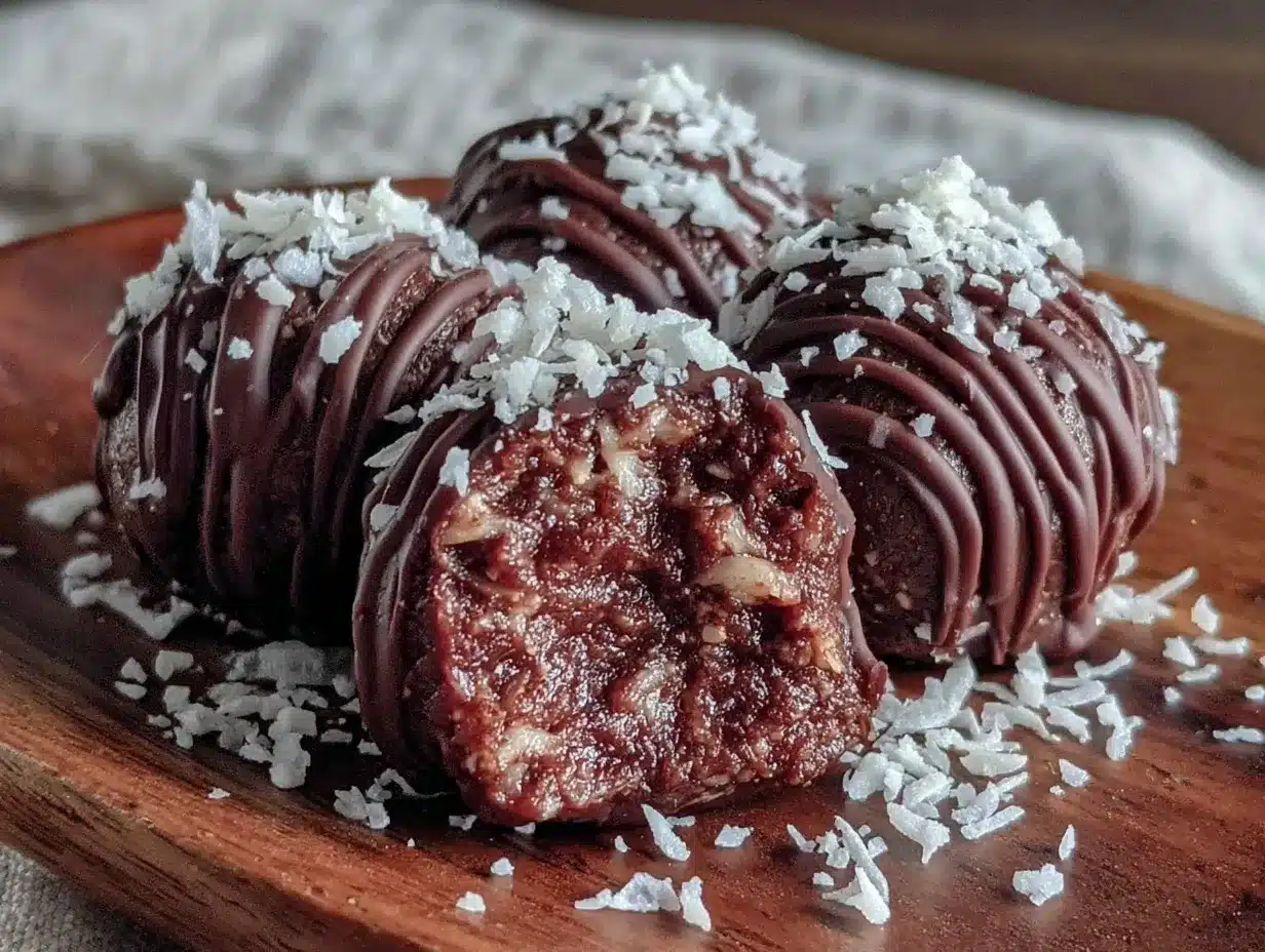 dark chocolate coconut protein bites preparation steps