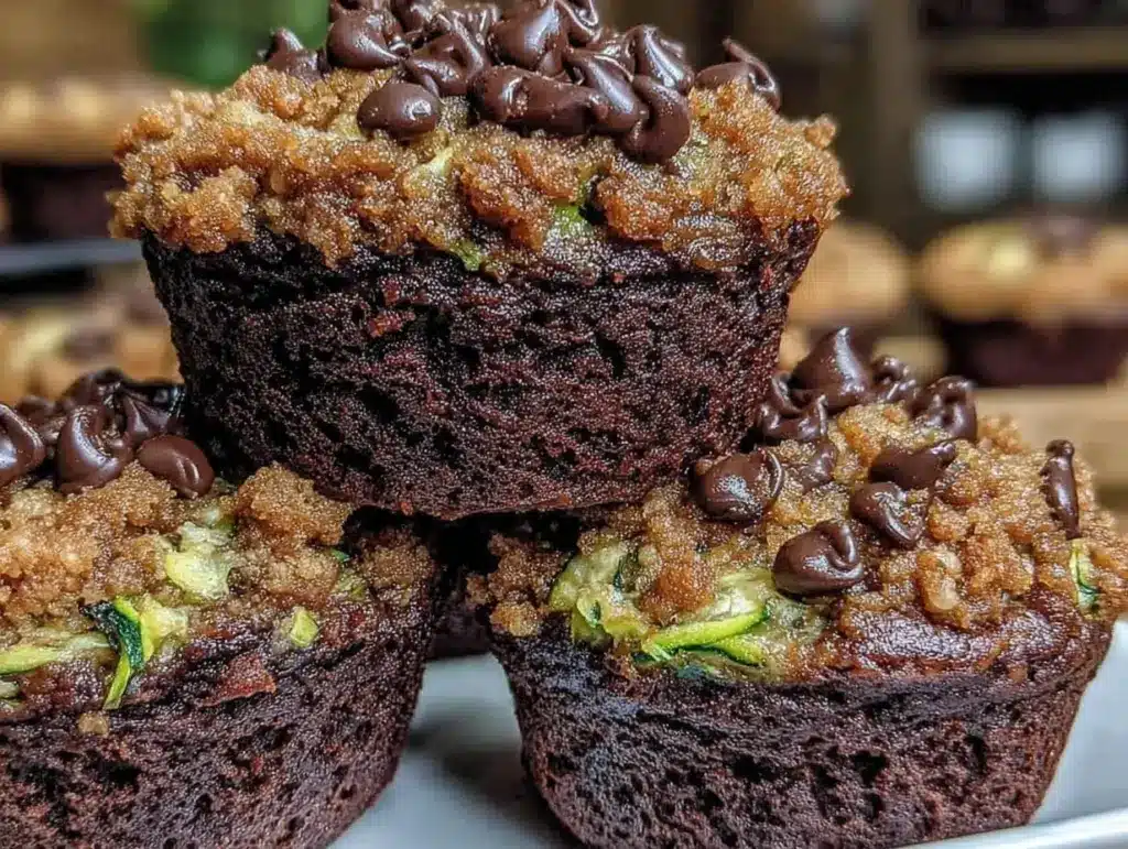 double chocolate zucchini bread muffins - featured image