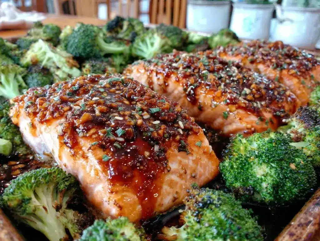 easy baked honey garlic salmon - featured image
