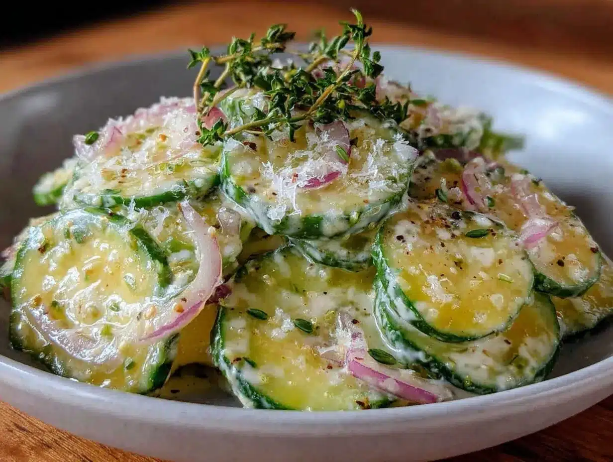 fresh creamy cucumber dill salad preparation steps