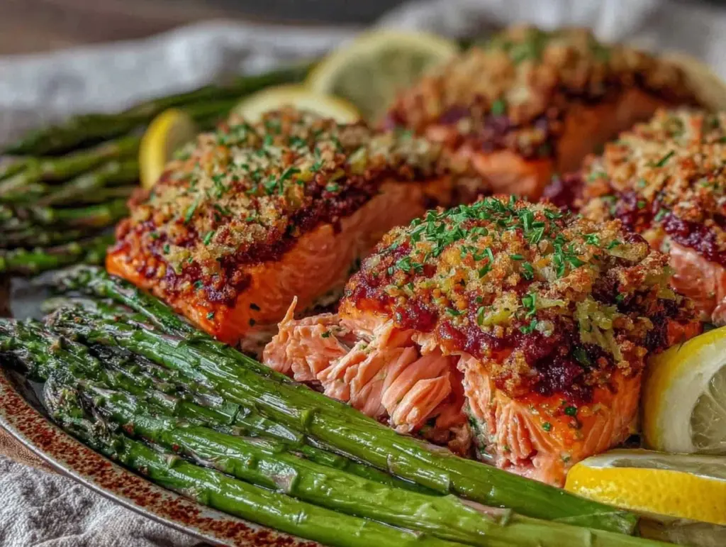garlic butter salmon sheet pan dinner - featured image