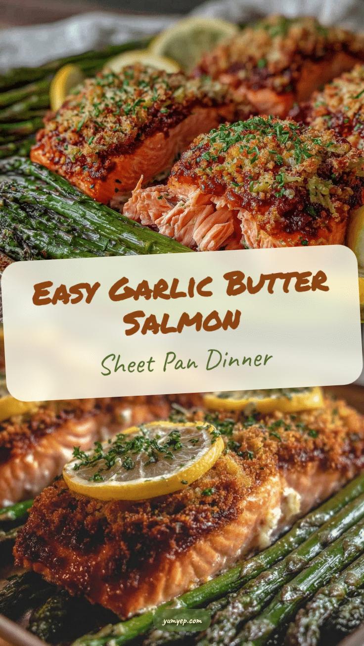 garlic butter salmon sheet pan dinner recipe